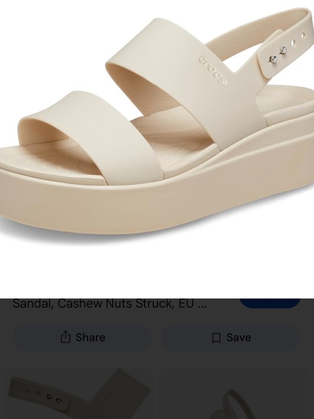 CROCS Women's Brooklyn Platform Slingback Sandal - Cream size 10